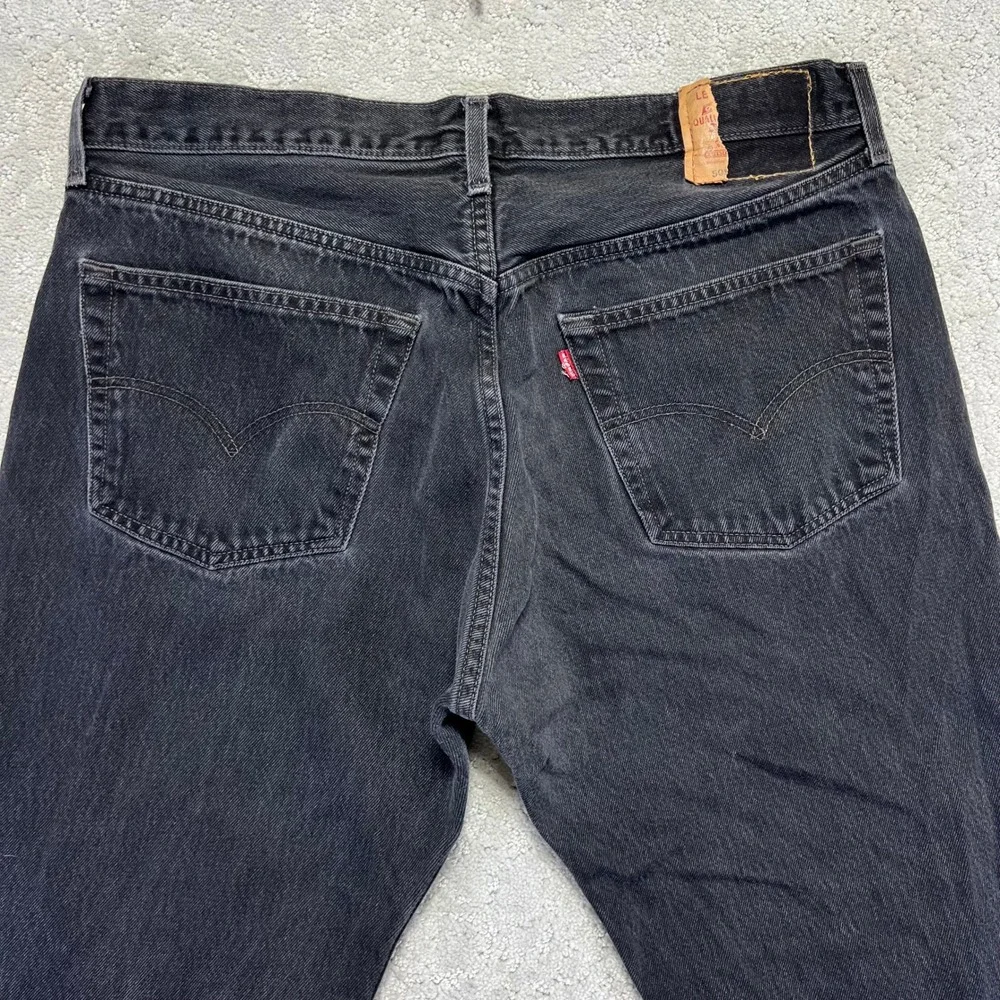 VINTAGE 90 Levis 501 Jeans 38x32 Black Straight Leg Button Fly 36x30 Act. Mexico